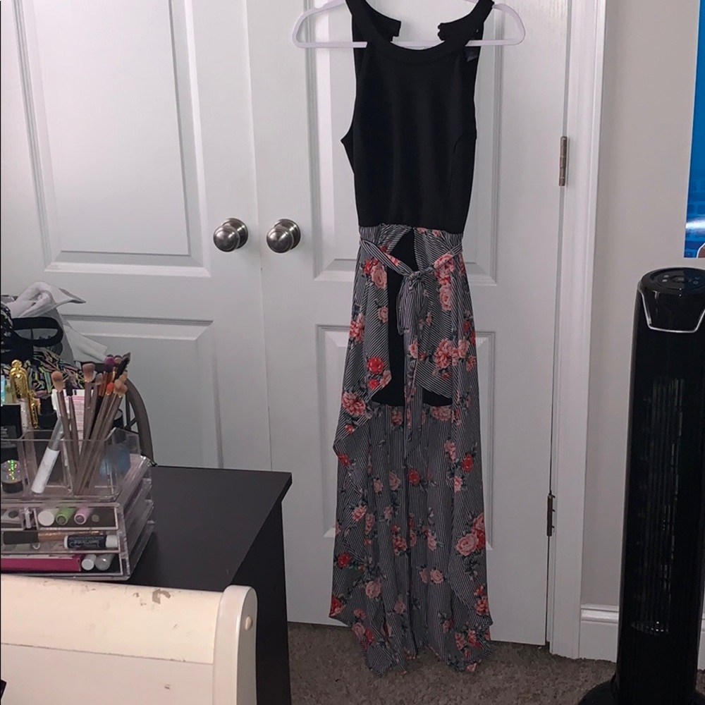 Black and floral Romper